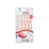 KISS Salon Acrylic Press On Nails, Nail glue included, ‘Sugar Rush’, French, Medium Size, Square Shape, Includes 28 Nails, 2g Glue, 1 Manicure Stick, 1 Mini File(Power Play)