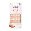 KISS Salon Acrylic Press On Nails, Nail glue included, ‘Sugar Rush’, French, Medium Size, Square Shape, Includes 28 Nails, 2g Glue, 1 Manicure Stick, 1 Mini File(Rumour Mill)