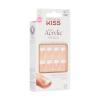 KISS Salon Acrylic Press On Nails, Nail glue included, ‘Sugar Rush’, French, Medium Size, Square Shape, Includes 28 Nails, 2g Glue, 1 Manicure Stick, 1 Mini File(Sugar Rush)