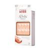 KISS Salon Acrylic Press On Nails, Nail glue included, ‘Sugar Rush’, French, Medium Size, Square Shape, Includes 28 Nails, 2g Glue, 1 Manicure Stick, 1 Mini File(Bounjour)