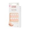 KISS Salon Acrylic Press On Nails, Nail glue included, ‘Sugar Rush’, French, Medium Size, Square Shape, Includes 28 Nails, 2g Glue, 1 Manicure Stick, 1 Mini File(Sugar Rush)