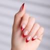 KISS Voguish Fantasy Holiday Press On Nails, ‘Merry Magic’, Navy, Medium Oval, No Damage To Natural Nails, Pink Gel Nail Glue (2g), Mini Nail File, Manicure Stick, & 28 Fake Nails(Little Elves)