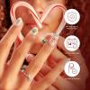 KISS Voguish Fantasy Holiday Press On Nails, ‘Merry Magic’, Navy, Medium Oval, No Damage To Natural Nails, Pink Gel Nail Glue (2g), Mini Nail File, Manicure Stick, & 28 Fake Nails(Holly Nights)