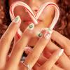 KISS Voguish Fantasy Holiday Press On Nails, ‘Merry Magic’, Navy, Medium Oval, No Damage To Natural Nails, Pink Gel Nail Glue (2g), Mini Nail File, Manicure Stick, & 28 Fake Nails(Sugar & Spice)