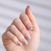 KISS Voguish Fantasy Holiday Press On Nails, ‘Merry Magic’, Navy, Medium Oval, No Damage To Natural Nails, Pink Gel Nail Glue (2g), Mini Nail File, Manicure Stick, & 28 Fake Nails(Icicle)
