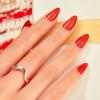 KISS Voguish Fantasy Holiday Press On Nails, ‘Merry Magic’, Navy, Medium Oval, No Damage To Natural Nails, Pink Gel Nail Glue (2g), Mini Nail File, Manicure Stick, & 28 Fake Nails(Carol for You)