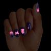 KISS X WICKED: FOR GOOD Press On Nails, ‘Glow With Glinda’, Purple, Short Oval, Waterproof, Chip Proof, Smudge Proof, 28 Fake Nails, Pink Gel Nail Glue (2g), Mini Nail File, & Manicure Stick(Glow With Glinda)