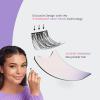 KISS imPRESS Falsies Easy Tab Press On Self Adhesive Eyelashes, Black, ‘Authentic Natural’, 1 Pair of 5mm-7mm Inner Natural Volume Eyelash Clusters & 1 Pair of 7mm-9mm Outer Half-Lashes with Easy Tabs(1 count (Pack of 4))