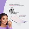 KISS imPRESS Falsies Easy Tab Press On Self Adhesive Eyelashes, Black, ‘Modern Natural’, 1 Pair of 6mm-7mm Inner Natural Volume Eyelash Clusters & 1 Pair of 6mm-12mm Outer Half-Lashes with Easy Tabs