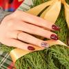 KISS imPRESS Holiday Press On Nails, ‘Be Merry’, Pink, Short Oval, 3D Effect, Improved Super Hold Adhesive, 30 Fake Nails, Prep Pad, Mini Nail File, & Manicure Stick(Wrap Me Up)