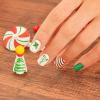 KISS imPRESS Holiday Press On Nails, ‘Sugarplum’, Green, Short Squoval, Improved Super Hold Adhesive, 30 Fake Nails, Prep Pad, Mini Nail File, & Manicure Stick