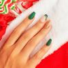 KISS imPRESS Holiday Press On Nails, ‘The Gift’, Green, Medium Coffin, Improved Super Hold Adhesive, 30 Fake Nails, Prep Pad, Mini Nail File, & Manicure Stick