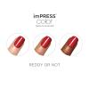 KISS imPRESS No Glue Mani Press On Nails, Color, ‘Point Pink’, Pink, Short Size, Squoval Shape, Includes 30 Nails, Prep Pad, Instructions Sheet, 1 Manicure Stick, 1 Mini File(Red)