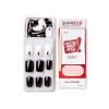 KISS imPRESS No Glue Mani Press On Nails, Design, ‘Eternity’, Medium Blue, Short Size, Squoval Shape, Includes 30 Nails, Prep Pad, Instructions Sheet, 1 Manicure Stick, 1 Mini File(Black and White)