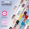 KISS imPRESS No Glue Mani Press On Nails, Design, ‘Eternity’, Medium Blue, Short Size, Squoval Shape, Includes 30 Nails, Prep Pad, Instructions Sheet, 1 Manicure Stick, 1 Mini File(White  Blue  Silver)