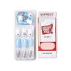 KISS imPRESS No Glue Mani Press On Nails, Design, ‘Eternity’, Medium Blue, Short Size, Squoval Shape, Includes 30 Nails, Prep Pad, Instructions Sheet, 1 Manicure Stick, 1 Mini File(White  Blue  Silver)