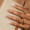 KISS imPRESS No Glue Mani Press On Nails, Design, ‘Evanesce’, Beige, Short Size, Oval Shape, Includes 30 Nails, Prep Pad, Instructions Sheet, 1 Manicure Stick, 1 Mini File