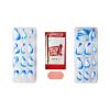 KISS imPRESS No Glue Mani Press On Nails, Design, ‘On My Mind’, White, Medium Size, Almond Shape, Includes 30 Nails, Prep Pad, Instructions Sheet, 1 Manicure Stick, 1 Mini File(Blue and White)