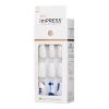 KISS imPRESS No Glue Mani Press On Nails, Design, ‘On My Mind’, White, Medium Size, Almond Shape, Includes 30 Nails, Prep Pad, Instructions Sheet, 1 Manicure Stick, 1 Mini File(Tye Dye)