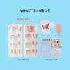 KISS imPRESS No Glue Pedi Press-On Nails, Design, ‘Waterfalls’, Light Beige, Short Size, Squoval Shape, Includes 24 Nails, Prep Pad, Instructions Sheet, 1 Manicure Stick, 1 Mini File