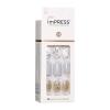 KISS imPRESS Press-On Manicure, Nail Kit, PureFit Technology, Short Press-On Nails, Square, ‘Flawless’, Includes Prep Pad, Mini Nail File, Cuticle Stick, and 30 Fake Nails Purple and Silver(Knock Out)
