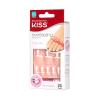 Kiss Everlasting French Nail Manicure, Chip-Free, Flexi-Fit Technology, Real Short, “String of Pearls”, Nail Kit with Pink Nail Glue (Net Wt. 2g / 0.07oz), Mini File, Manicure Stick, and 28 Fake Nails(27 Piece Set)