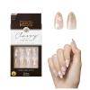 KISS Classy, Press On Nails, Nail glue included, ‘Highlights’, French, Medium Size, Almond Shape, Includes 30 Nails, 2g glue, 1 Manicure Stick, 1 Mini File(Gleamin)