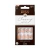 KISS Classy, Press On Nails, Nail glue included, ‘Highlights’, French, Medium Size, Almond Shape, Includes 30 Nails, 2g glue, 1 Manicure Stick, 1 Mini File(Prevailing)