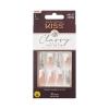 KISS Classy, Press On Nails, Nail glue included, ‘Highlights’, French, Medium Size, Almond Shape, Includes 30 Nails, 2g glue, 1 Manicure Stick, 1 Mini File(Stay Modish)