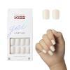 KISS Gel Fantasy Press On Nails, Nail glue included, ‘Bookworm’, Off White, Short Lenth, Almond Shape, Includes 28 Nails, 2g Glue, 1 Manicure Stick, 1 Mini File, 1 Adhesive Tab(Short)
