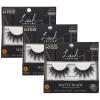 KISS Lash Couture 3D Matte False Eyelashes, ‘Matte Satin’, 16 mm, Includes 1 Pair Of Lash, Contact Lens Friendly, Easy to Apply, Reusable Strip Lashes(1 pair (Pack of 3))