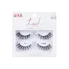 KISS Lash Couture Faux Mink False Eyelashes Double Pack, Knot-Free Lash Band, Reusable, Contact Lens Friendly, Easy To Apply, Ultrafine, Tapered, Synthetic Fake Lashes, Style Soir, 2 Pairs White(Soir)