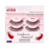 KISS Looks So Natural False Eyelashes Double Pack, Lightweight & Comfortable, Tapered End Technology, Reusable, Cruelty-Free, Contact Lens Friendly, Style ‘Flir’, 4 Count (Pack of 1) Fake Eyelashes(Flir)