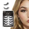 KISS Matte Black, False Eyelashes, ‘Matte Twill’, 14mm, Includes 4 Pairs Of Lashes, Easy to Apply, Reusable Lash Clusters(4 Count (Pack of 1))