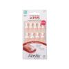 KISS Salon Acrylic Press On Nails, Nail glue included, ‘Sugar Rush’, French, Medium Size, Square Shape, Includes 28 Nails, 2g Glue, 1 Manicure Stick, 1 Mini File(Power Play)