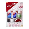 KISS Salon Dip, Dip Powder Nail Kit, Includes 7g Base Gel, 7g Top Gel, 7.5ml Activator, 9g Pink Glitter Dip Powder, Dusting Sponge, Replacement Gel Brush, Nail File, Manicure Stick(1 Count (Pack of 1))