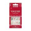 KISS Voguish Fantasy Holiday Press On Nails, ‘Merry Magic’, Navy, Medium Oval, No Damage To Natural Nails, Pink Gel Nail Glue (2g), Mini Nail File, Manicure Stick, & 28 Fake Nails(Sugar & Spice)