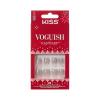 KISS Voguish Fantasy Holiday Press On Nails, ‘Merry Magic’, Navy, Medium Oval, No Damage To Natural Nails, Pink Gel Nail Glue (2g), Mini Nail File, Manicure Stick, & 28 Fake Nails(Icicle)