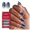 KISS Voguish Fantasy Holiday Press On Nails, ‘Merry Magic’, Navy, Medium Oval, No Damage To Natural Nails, Pink Gel Nail Glue (2g), Mini Nail File, Manicure Stick, & 28 Fake Nails(Merry Magic)