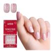 KISS Voguish Fantasy Holiday Press On Nails, ‘Merry Magic’, Navy, Medium Oval, No Damage To Natural Nails, Pink Gel Nail Glue (2g), Mini Nail File, Manicure Stick, & 28 Fake Nails(Frosty Delights)