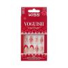 KISS Voguish Fantasy Holiday Press On Nails, ‘Merry Magic’, Navy, Medium Oval, No Damage To Natural Nails, Pink Gel Nail Glue (2g), Mini Nail File, Manicure Stick, & 28 Fake Nails(Warm n Cozy)