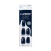 KISS imPRESS Color No Glue Mani 30 Pcs Press On Nails, Navy, Dark Blue, Medium Size, Coffin Shape, Simple Peel & Press Easy Apply, Hassel-Free Removal, Essential Tools Included