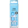 KISS imPRESS Color No Glue Pedi Press-On Toenails, Light Bule, Squoval Shape, Includes 24 Nails, Prep Pad, 1 Manicure Stick, 1 Mini File