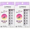 KISS imPRESS Falsies Press On Self Adhesive Eyelashes, 12mm-14mm Natural Volume Press On Lashes, Black, No Glue Needed, Invisible Band, 12 Lash Clusters – Chic(Pack of 2)