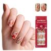 KISS imPRESS Holiday Press On Nails, ‘Be Merry’, Pink, Short Oval, 3D Effect, Improved Super Hold Adhesive, 30 Fake Nails, Prep Pad, Mini Nail File, & Manicure Stick(Mistletoe Kiss)