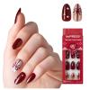 KISS imPRESS Holiday Press On Nails, ‘Be Merry’, Pink, Short Oval, 3D Effect, Improved Super Hold Adhesive, 30 Fake Nails, Prep Pad, Mini Nail File, & Manicure Stick(Wrap Me Up)