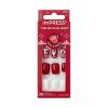 KISS imPRESS Holiday Press On Nails, ‘Be Merry’, Pink, Short Oval, 3D Effect, Improved Super Hold Adhesive, 30 Fake Nails, Prep Pad, Mini Nail File, & Manicure Stick(Feelin’ Festive)