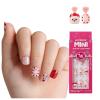 KISS imPRESS Mini Holiday Press On Nails for Kids, ‘Cozy’, Red, Child Size, Squoval Shaped, Mess-Free, Mom Approved, Non-Toxic, Breakaway Application Tabs, Nail File, 20 Fake Nails(Snow Angel)