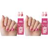 KISS imPRESS Mini Holiday Press On Nails for Kids, ‘Cozy’, Red, Child Size, Squoval Shaped, Mess-Free, Mom Approved, Non-Toxic, Breakaway Application Tabs, Nail File, 20 Fake Nails(Frostsnow)