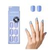 KISS imPRESS No Glue Mani Press On Nails, , ‘Baby why so Blue’, Blue, Short Size, Squoval Shape, Includes 30 Nails, Prep Pad, Instructions Sheet, 1 Manicure Stick, 1 Mini File(Baby Why So Blue)